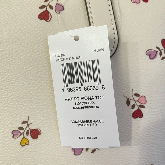 Coach Cream Floral Tote Bag - Picture 2 of 2